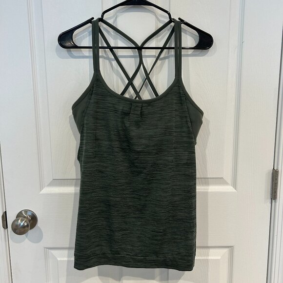 Athleta Women's Energize Workout Tank, Marled Green L‎ - Picture 1 of 8